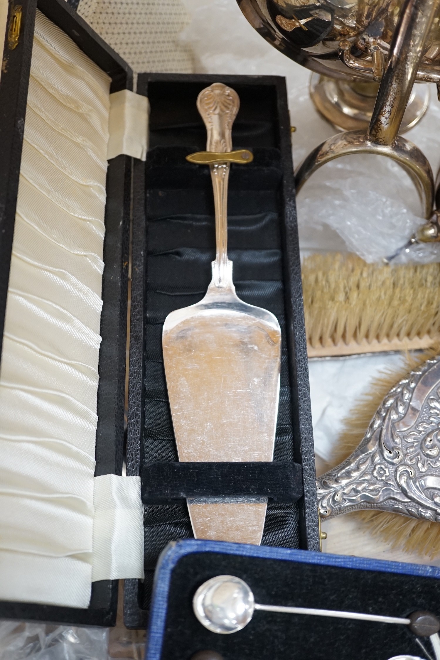 A group of silver and silver plated wares